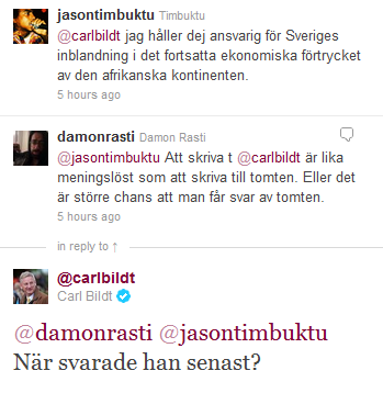 Carl Bildt och Jason Timbuktu